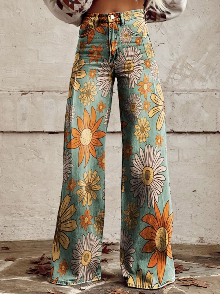 Tonia | Vintage Wide-Leg Floral Pants