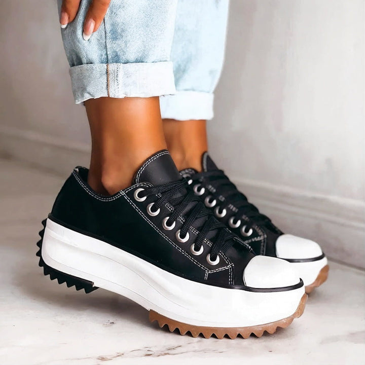 Roisin | Leather plateau sneakers