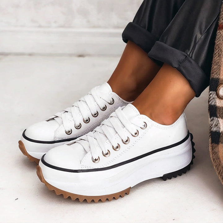 Roisin | Leather plateau sneakers