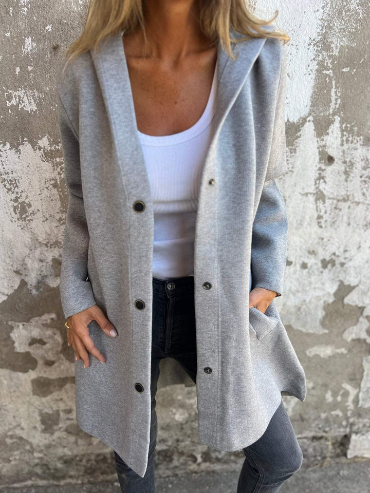 ELISA | Casual single-breasted blazer with hood