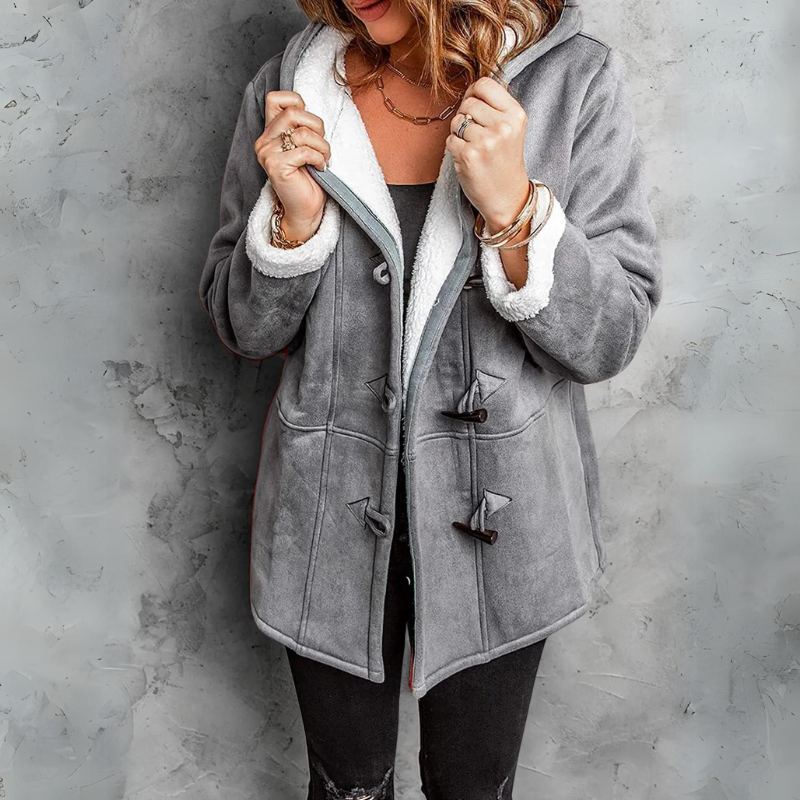 Florence | Plush Hooded Toggle Coat