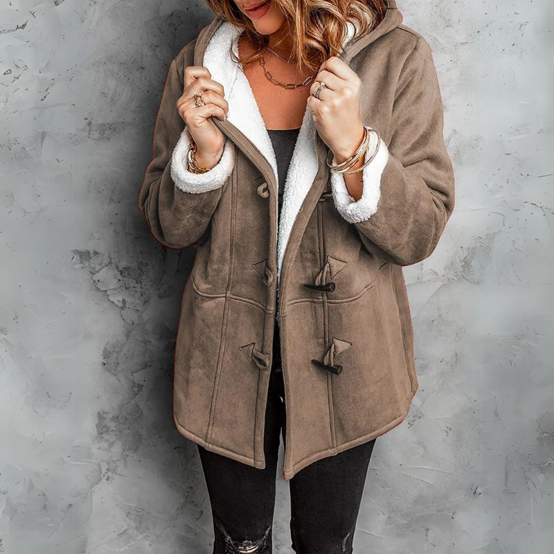 Florence | Plush Hooded Toggle Coat