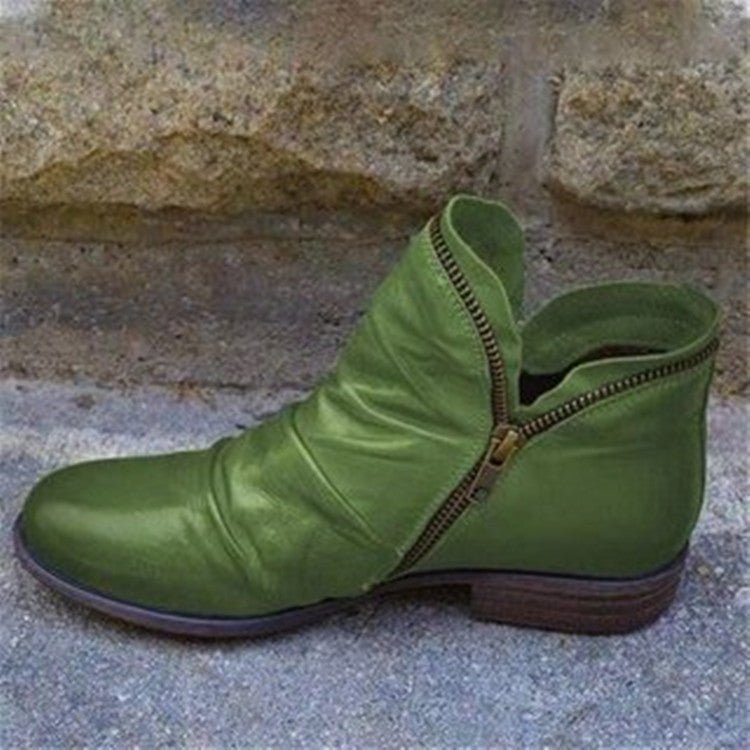 Vianne | Leather boots with zipper closure