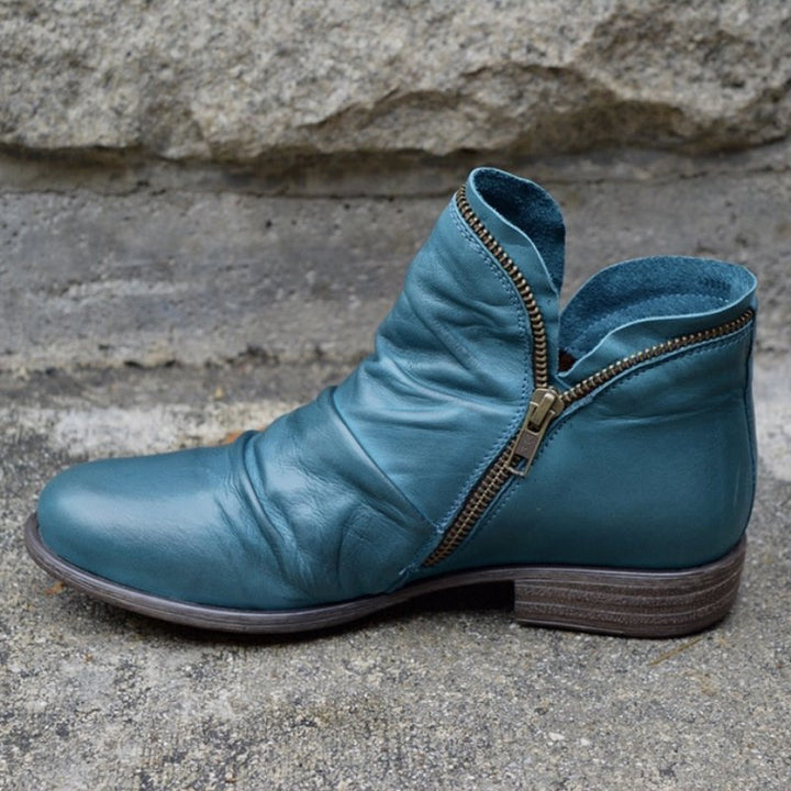 Vianne | Leather boots with zipper closure