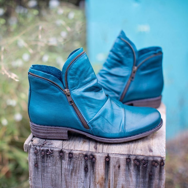 Vianne | Leather boots with zipper closure